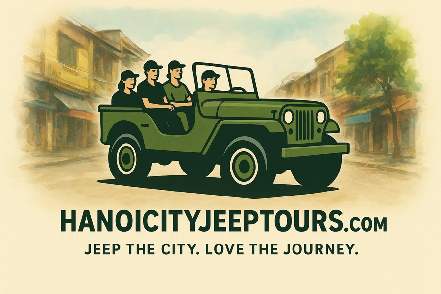 Hanoi City Jeep Tours logo. Jeep the city. Love the journey.